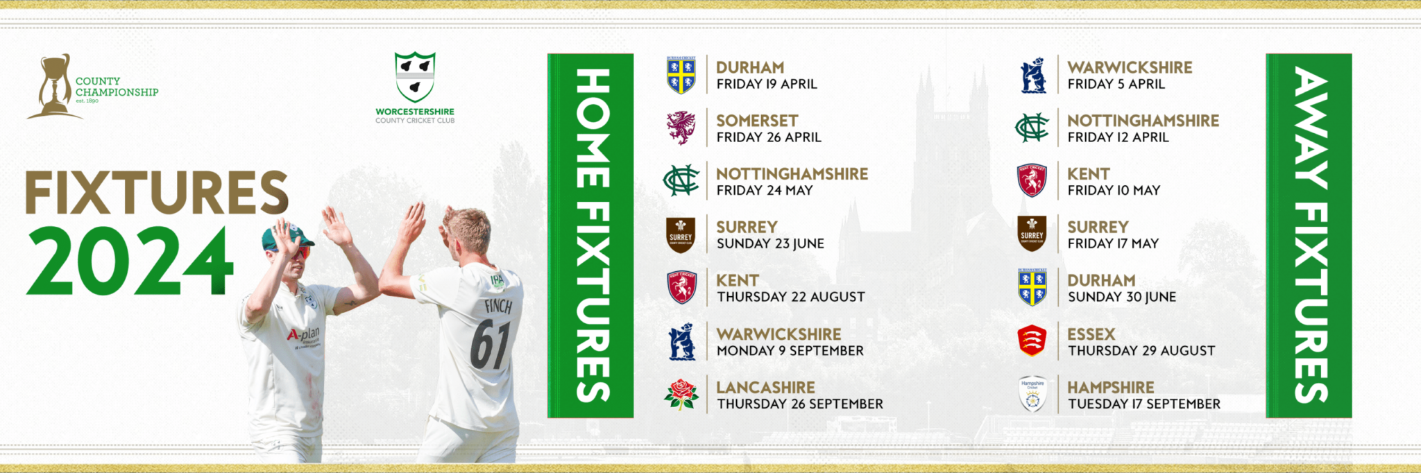 2024 FIXTURES ANNOUNCED Worcestershire CCC